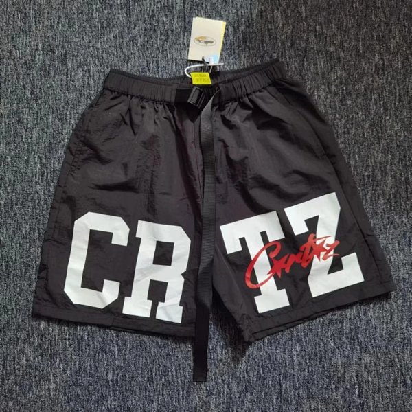 Corteiz CRTZ Logo Print Nylon Shorts Black product listing in Litbuy spreadsheet finds