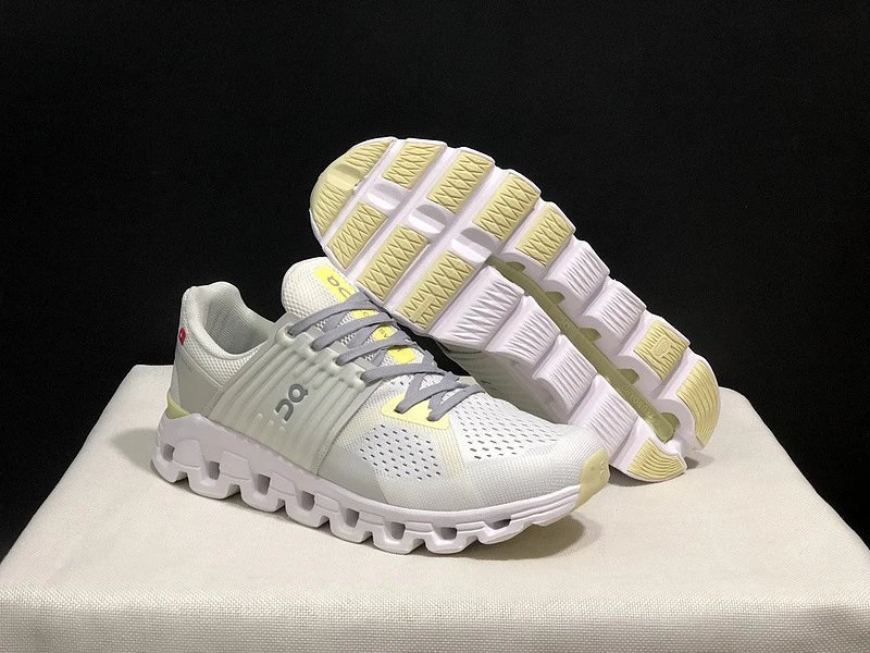 On Cloud X 3 Light Gray Lime Green Running Shoes - 18