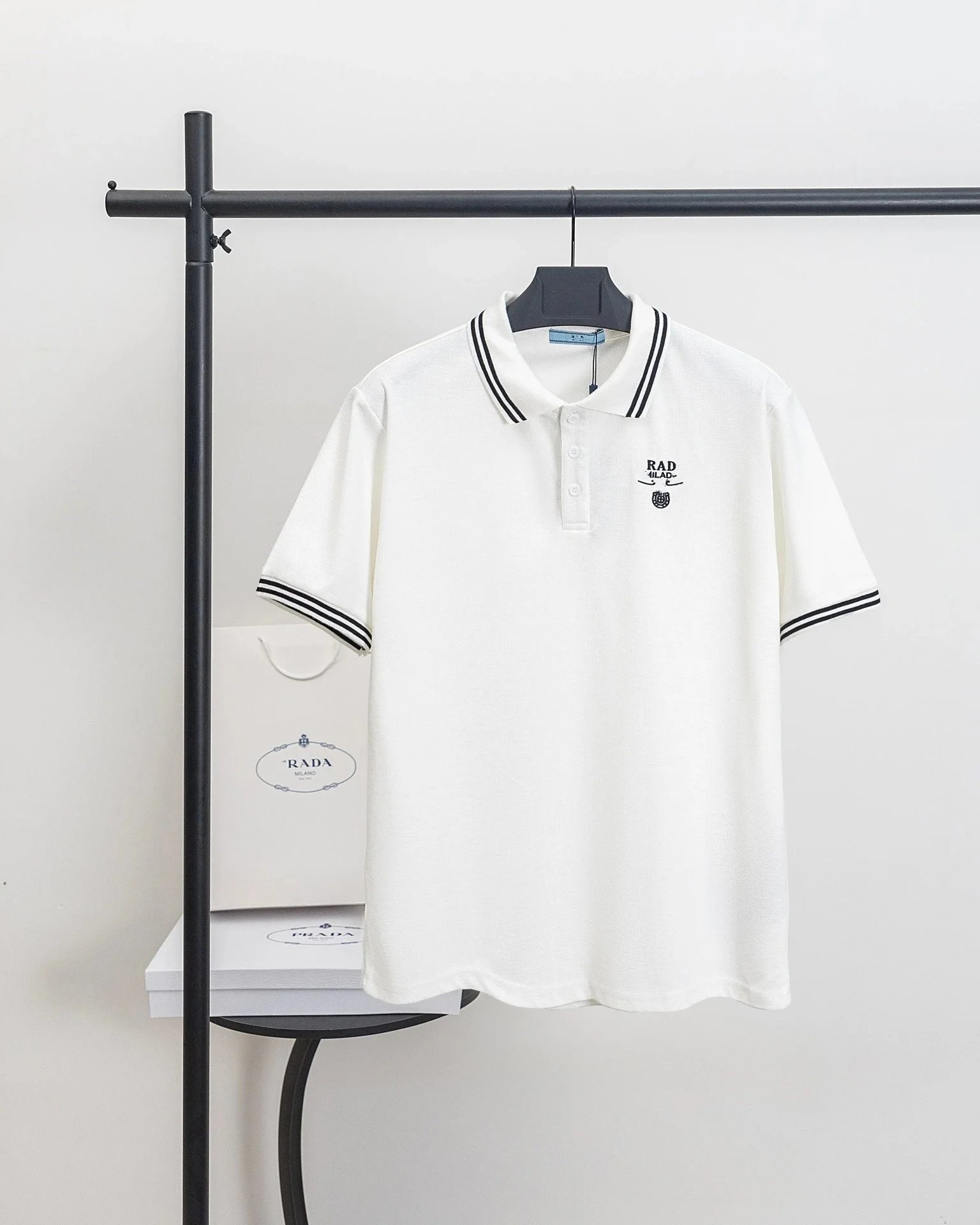 Prada Triangle Logo White T-Shirt - 7