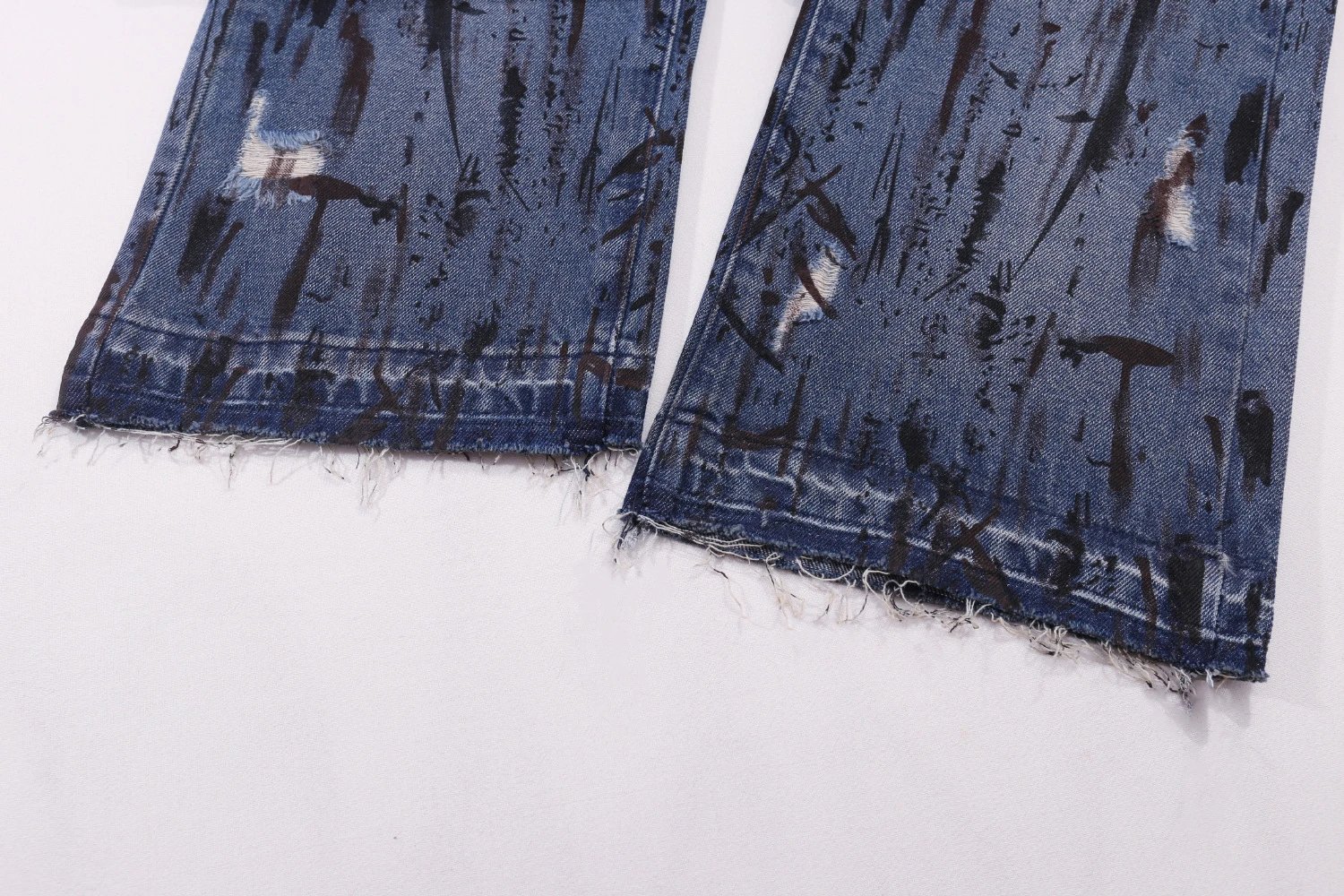 Gallery Dept. Paint-Splatter Distressed Wide-Leg Jeans - 11