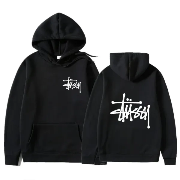 Stüssy Classic Logo Hoodie Black - 6