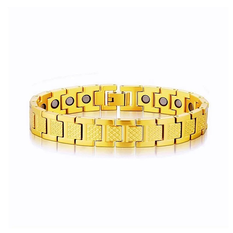 Design Magnetic Therapy Bracelet Gold with Black Stones Bracelet Jewelry Bracelets product detail 2 in Litbuy spreadsheet finds