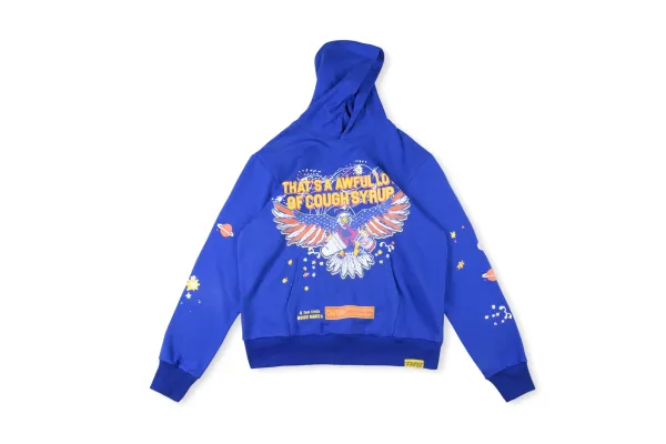 Corteiz That's A Awful Lot Of Cough Syrup Hoodie Royal Blue - 1