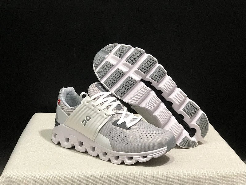 On Cloud X 3 Light Gray Lime Green Running Shoes - 17