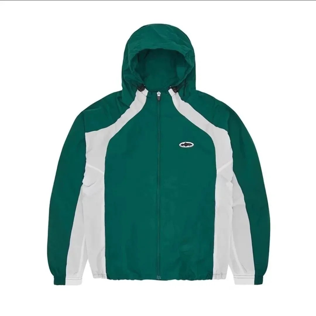 Stone Island Windbreaker Jacket Green and White - 1