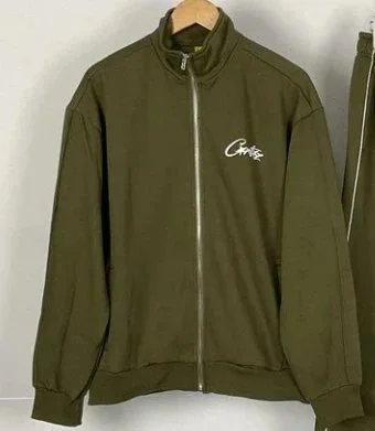 Corteiz Track Jacket Army Green Outerwear - 1