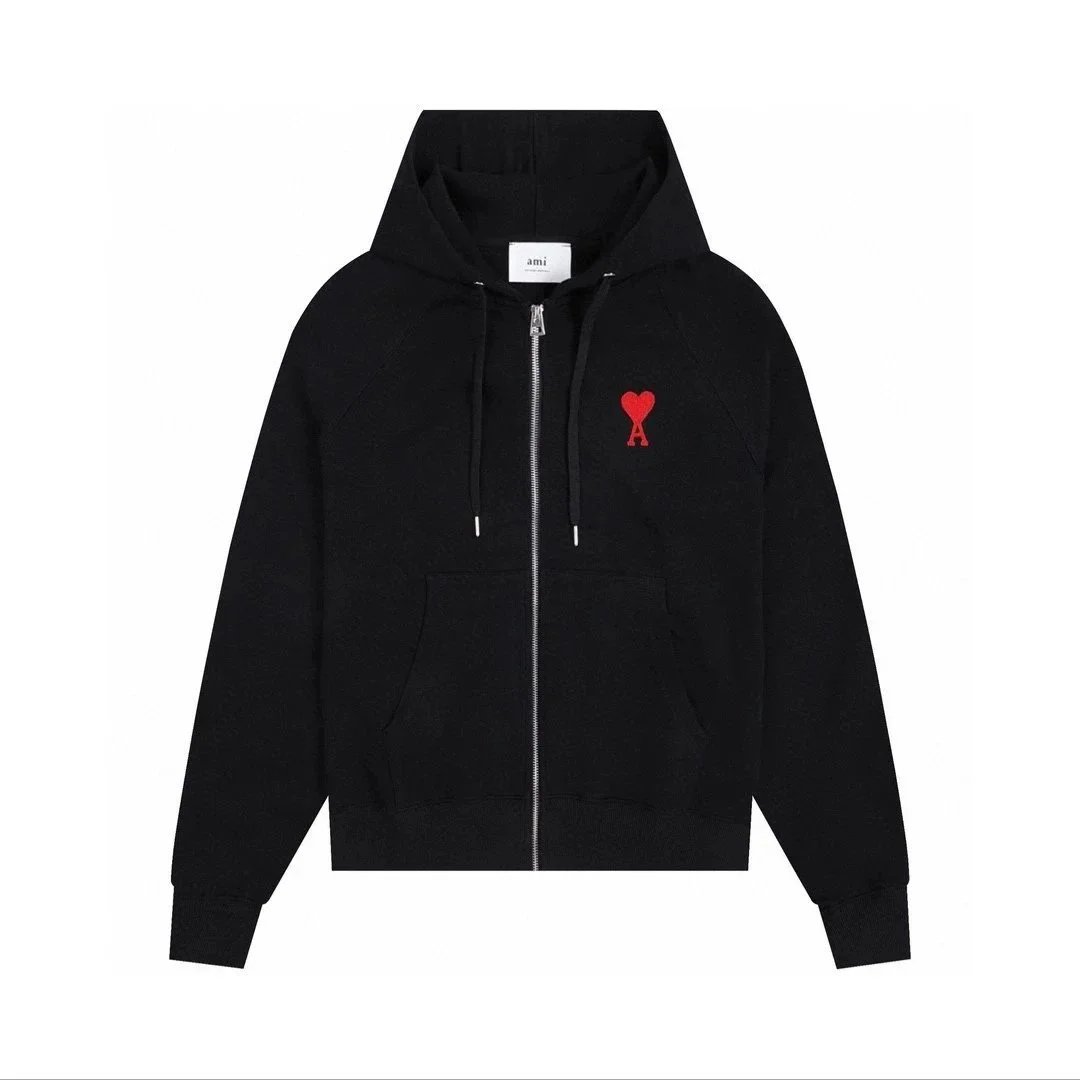 AMI Paris Heart Logo Crewneck Black Sweater - 7