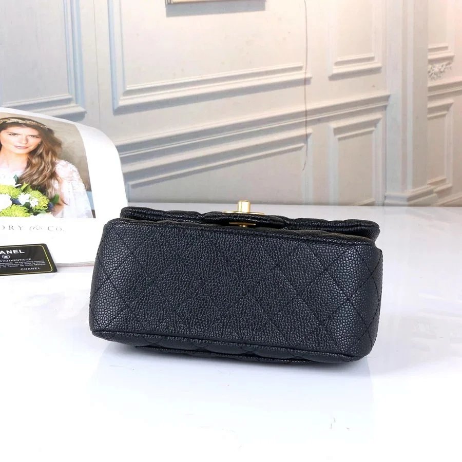 Chanel Classic Mini Flap Bag Black Caviar Leather with Gold Hardware Chain Bag product detail 5 in Litbuy spreadsheet finds