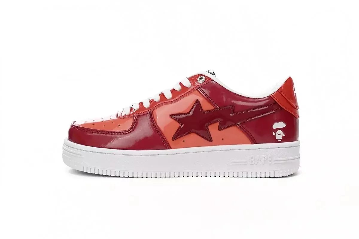 A Bathing Ape Sneakers BAPE STA low-top — Dark Red Mirror Surface