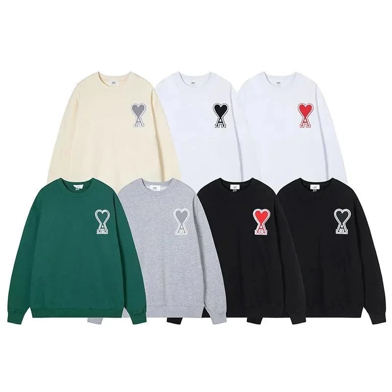 AMI Paris Heart Logo Crewneck Black Sweater - 6