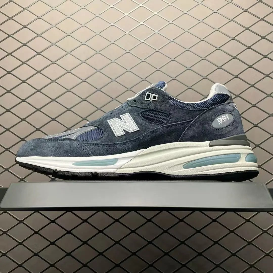 New Balance 991 Gray Teal Running Shoes - 9