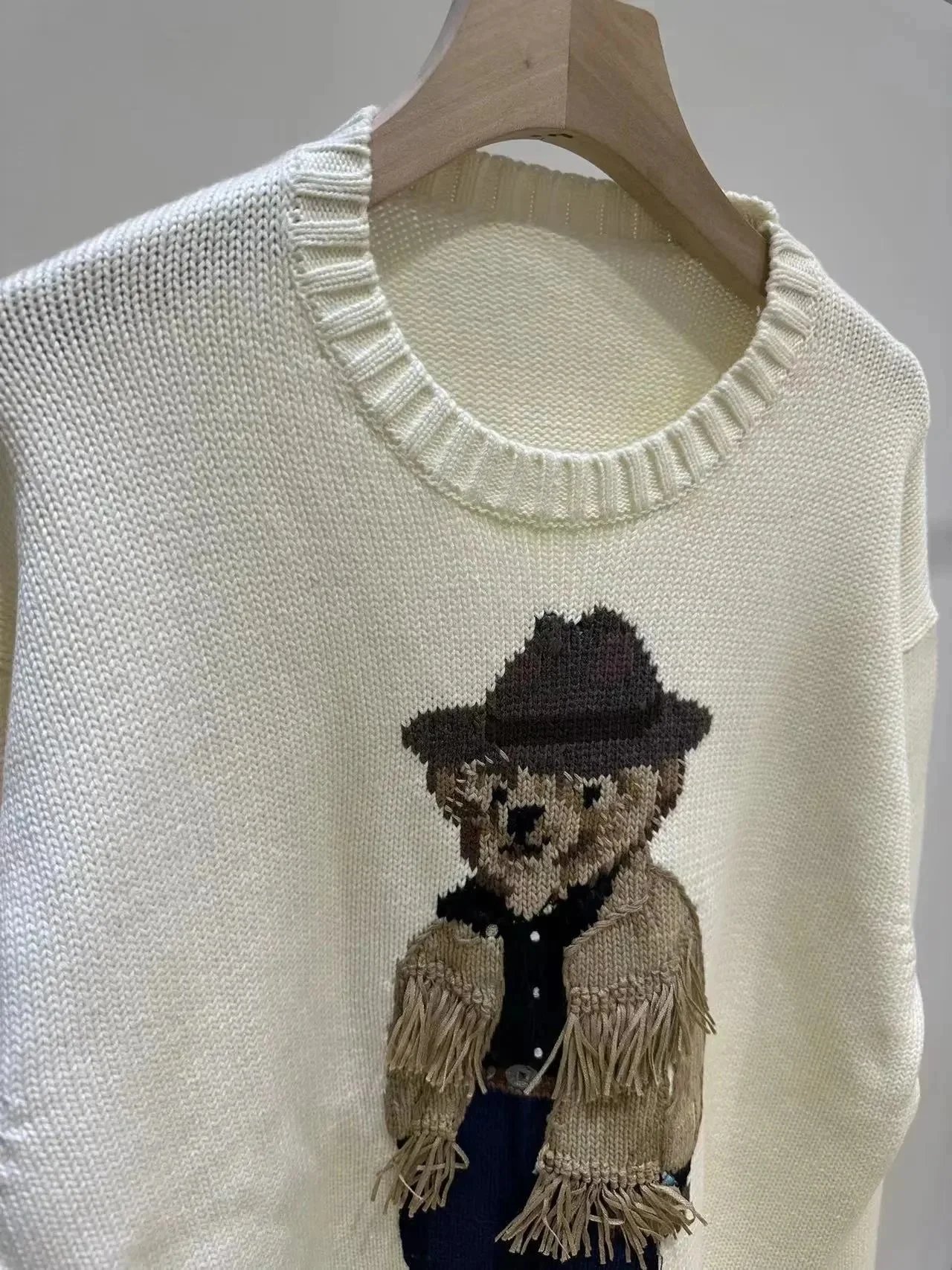 Ralph Lauren Polo Bear Cowboy Sweater Cream - 8