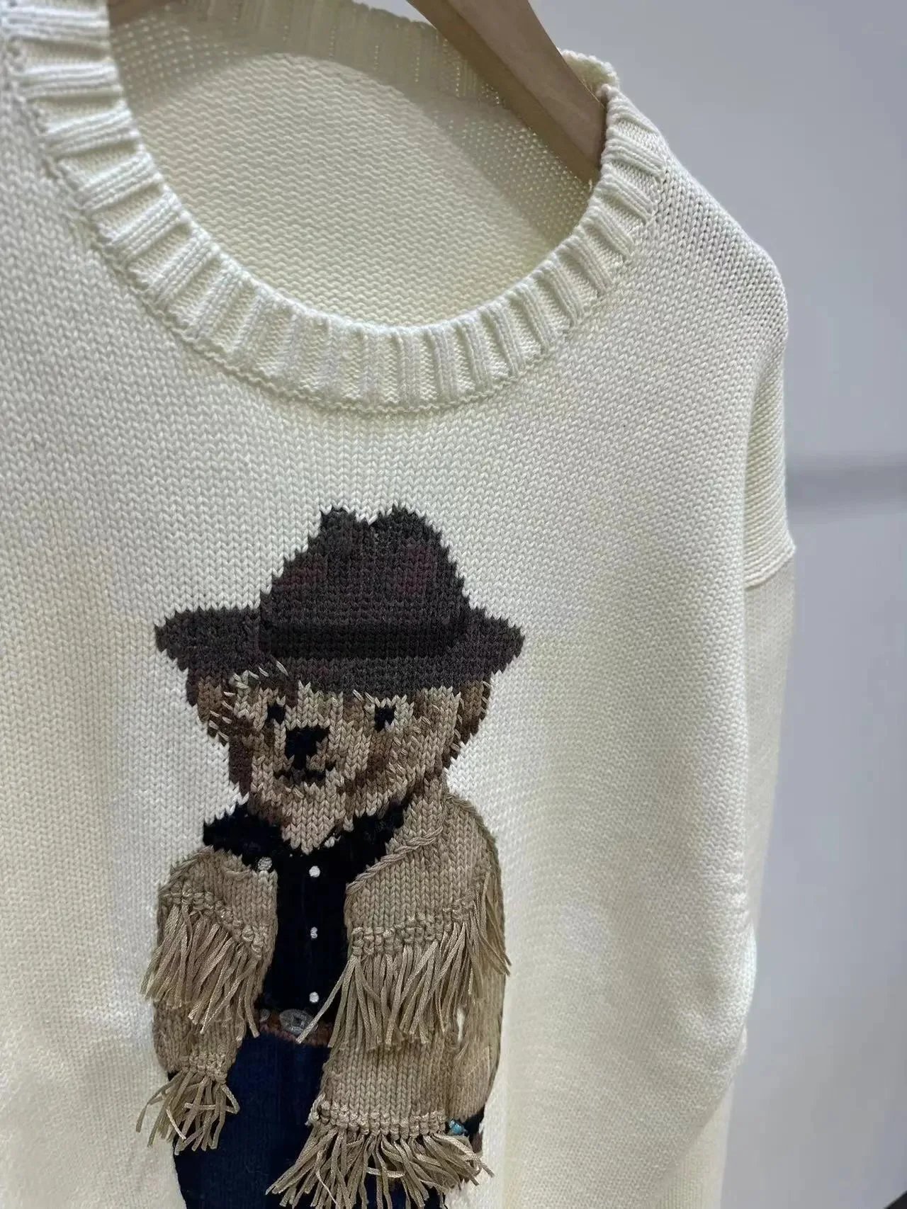 Ralph Lauren Polo Bear Cowboy Sweater Cream - 11