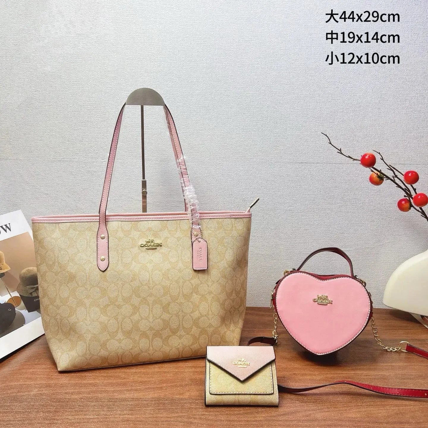 Coach Signature Canvas Set: Brown Monogram Backpack, Wristlet, and Wallet - 3