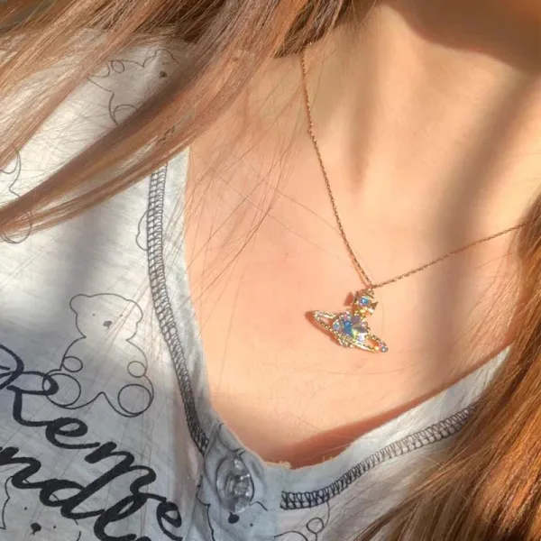 Vivienne Westwood Orb Star Pendant Necklace Gold Multicolor - 11