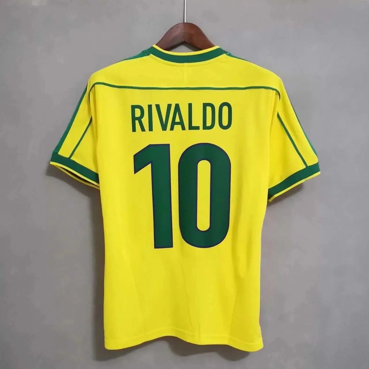 Brazil National Team Rivaldo 10 Yellow Home Jersey Yellow
