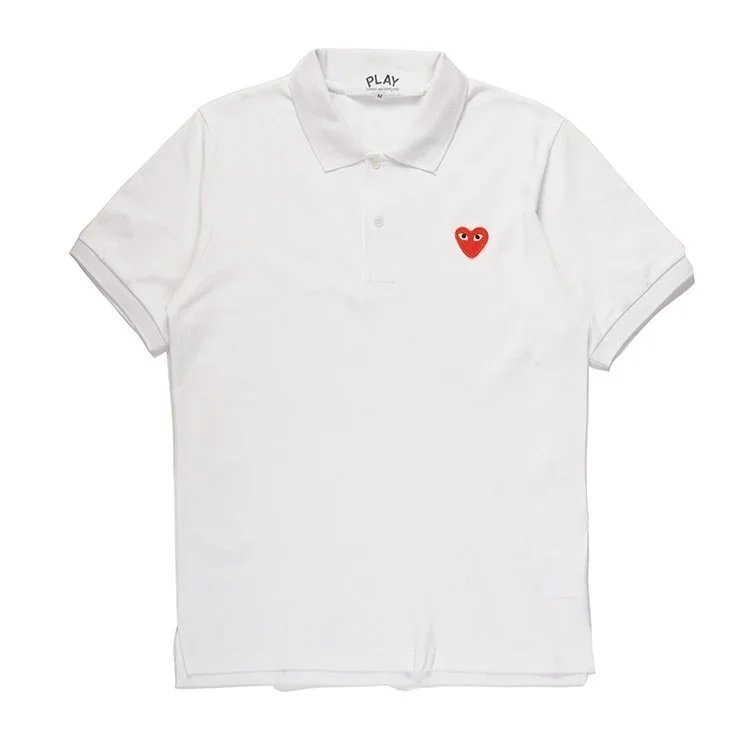 Play Comme des Garçons Red Heart Polo White - 1