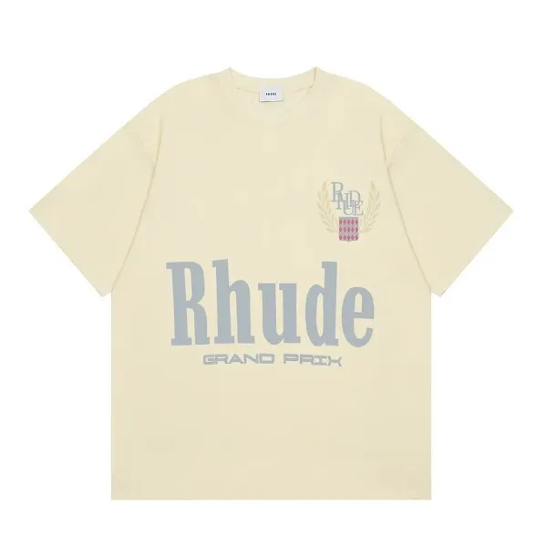 Rhude Grand Prix Beige T-Shirt - 1
