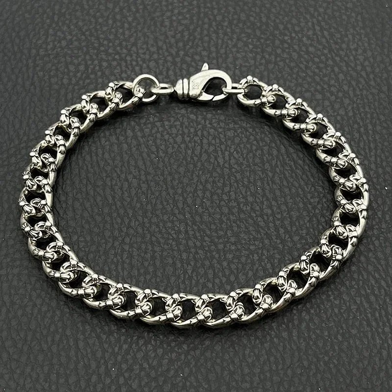 Goros Chrysanthemum Link Bracelet Silver Jewelry