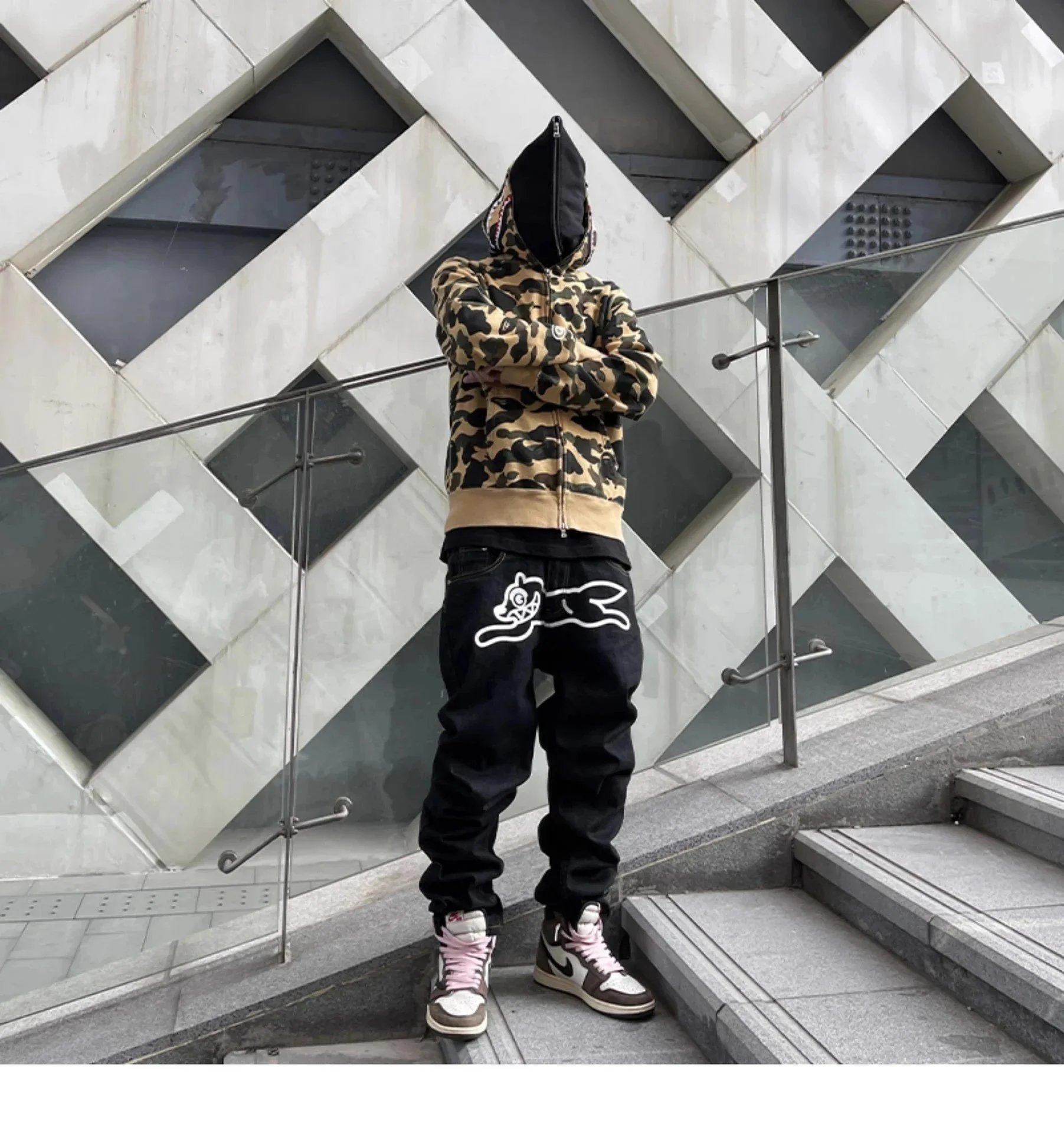 A Bathing Ape x Gallery Dept. Embroidered Denim Jeans Blue - 3