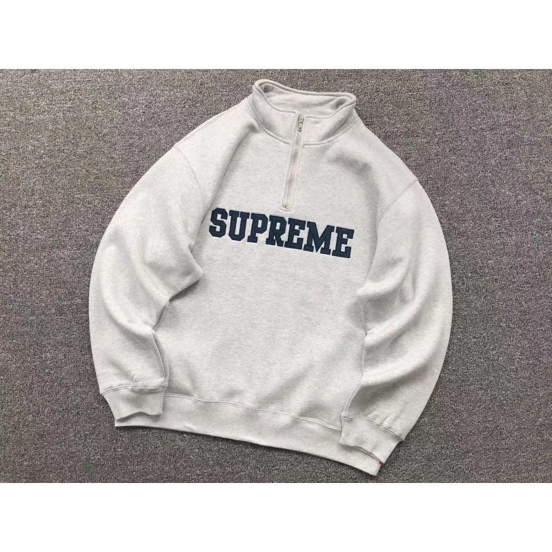 E582#半拉链卫衣浅灰