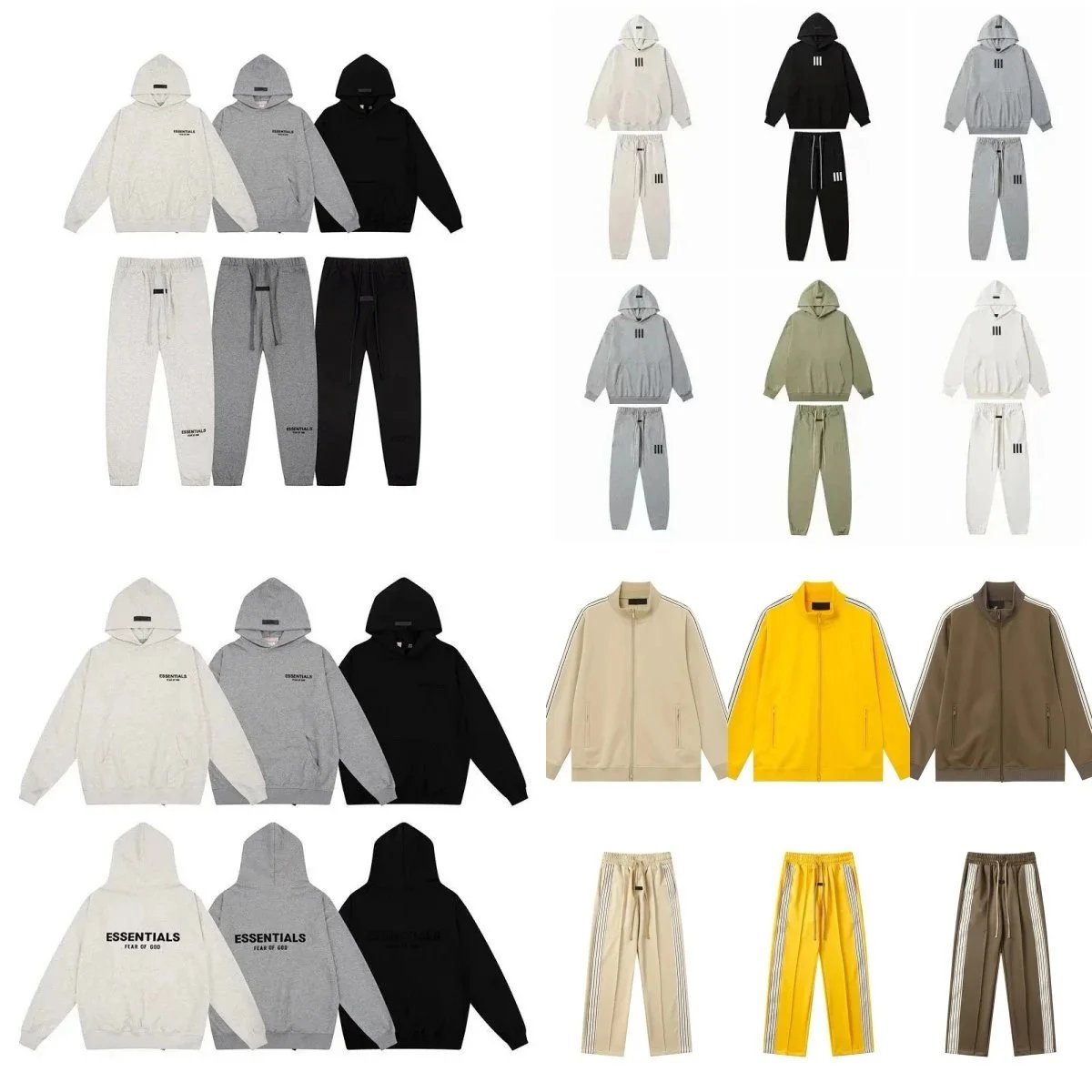 Fear of God Essentials Hoodie and Pants Set in Various Colors