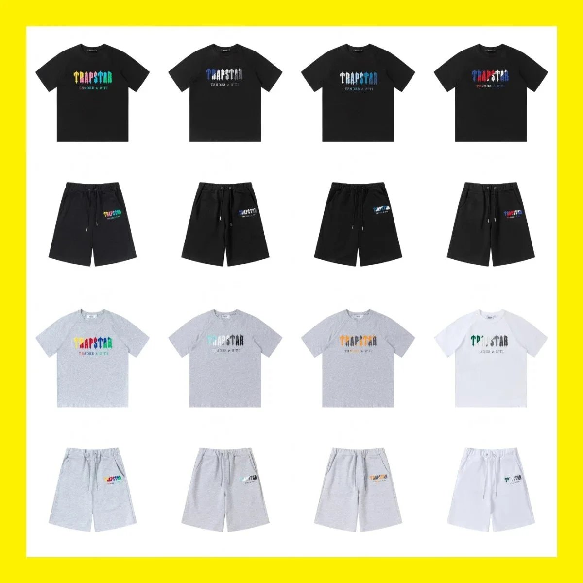 Trapstar Black/White/Grey T-Shirt and Shorts Set