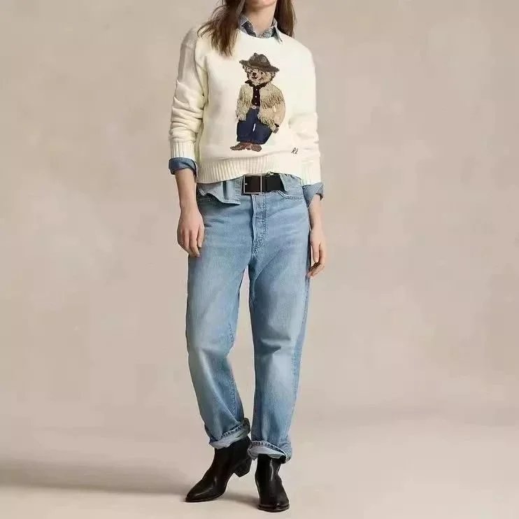 Ralph Lauren Polo Bear Cowboy Sweater Cream - 4