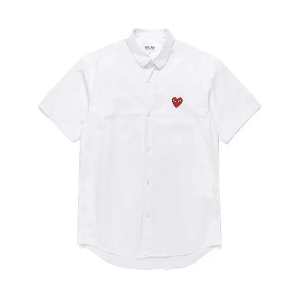 Play Comme des Garçons Red Heart Short-Sleeve Shirt White - 1