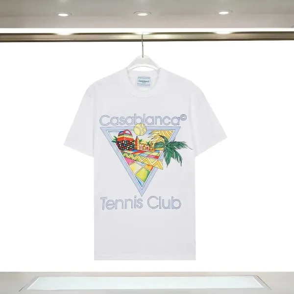 Casablanca Tennis Club Graphic Print White T-Shirt - 1