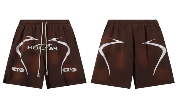 Helstar Graphic Print Brown Shorts - 1