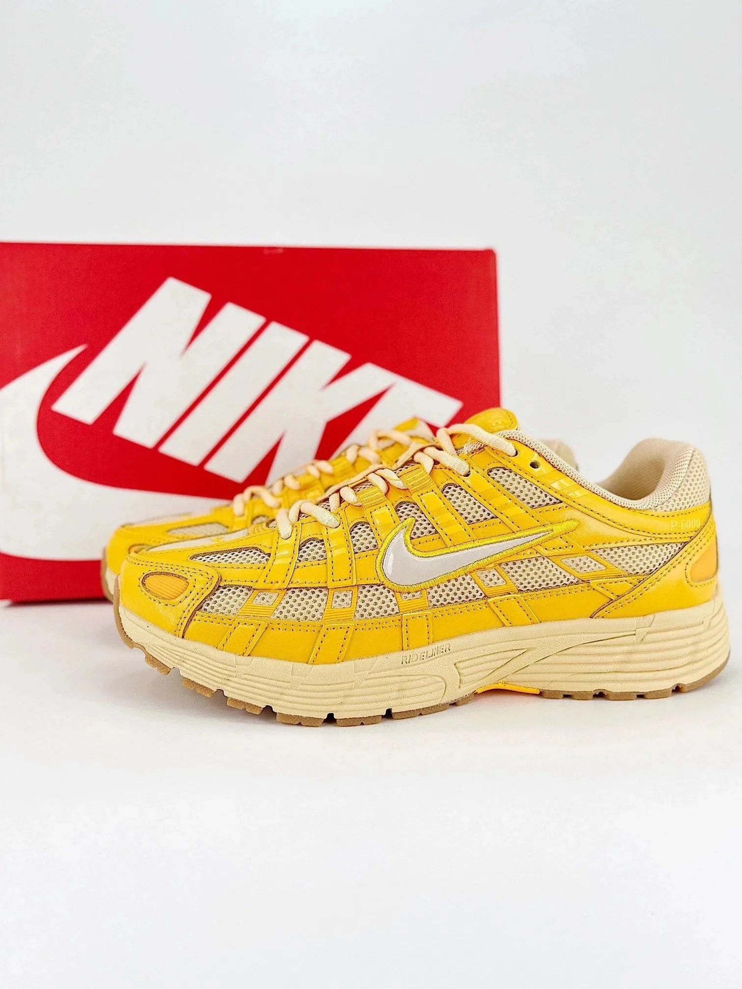 Nike P-6000 Yellow Beige Running Shoes - 1
