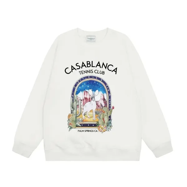 Casablanca Tennis Club Palm Springs Graphic Hoodie White - 1