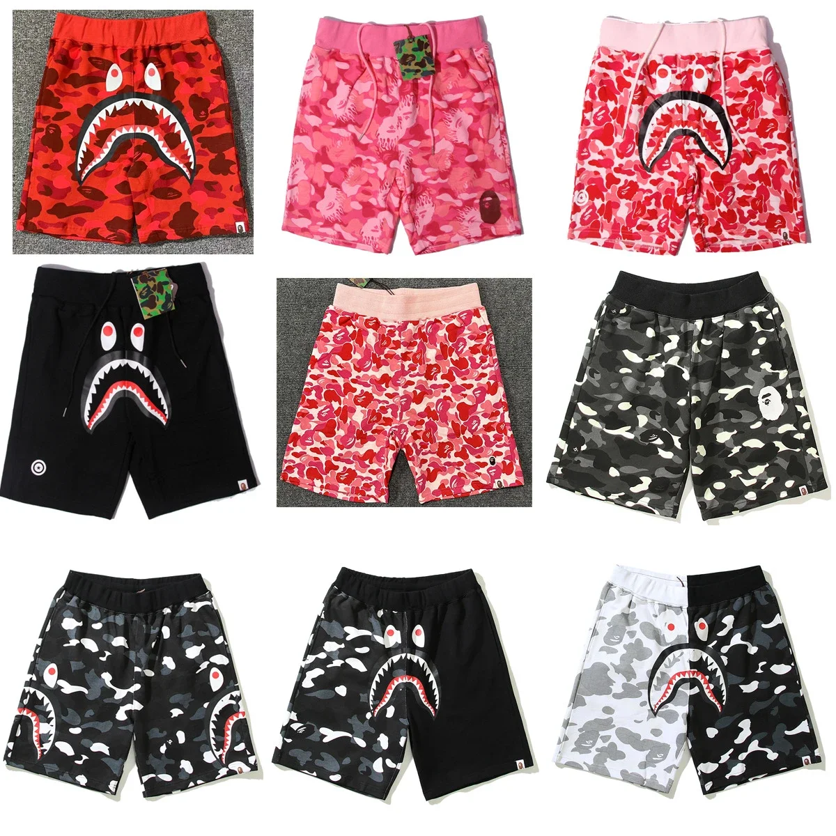 BAPE Space Camo Shark Sweat Shorts