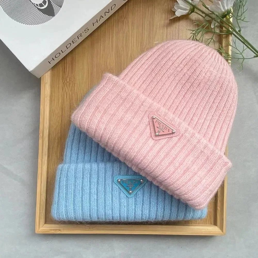 Prada Re-Nylon Beanie Beige Knit Hat - 5