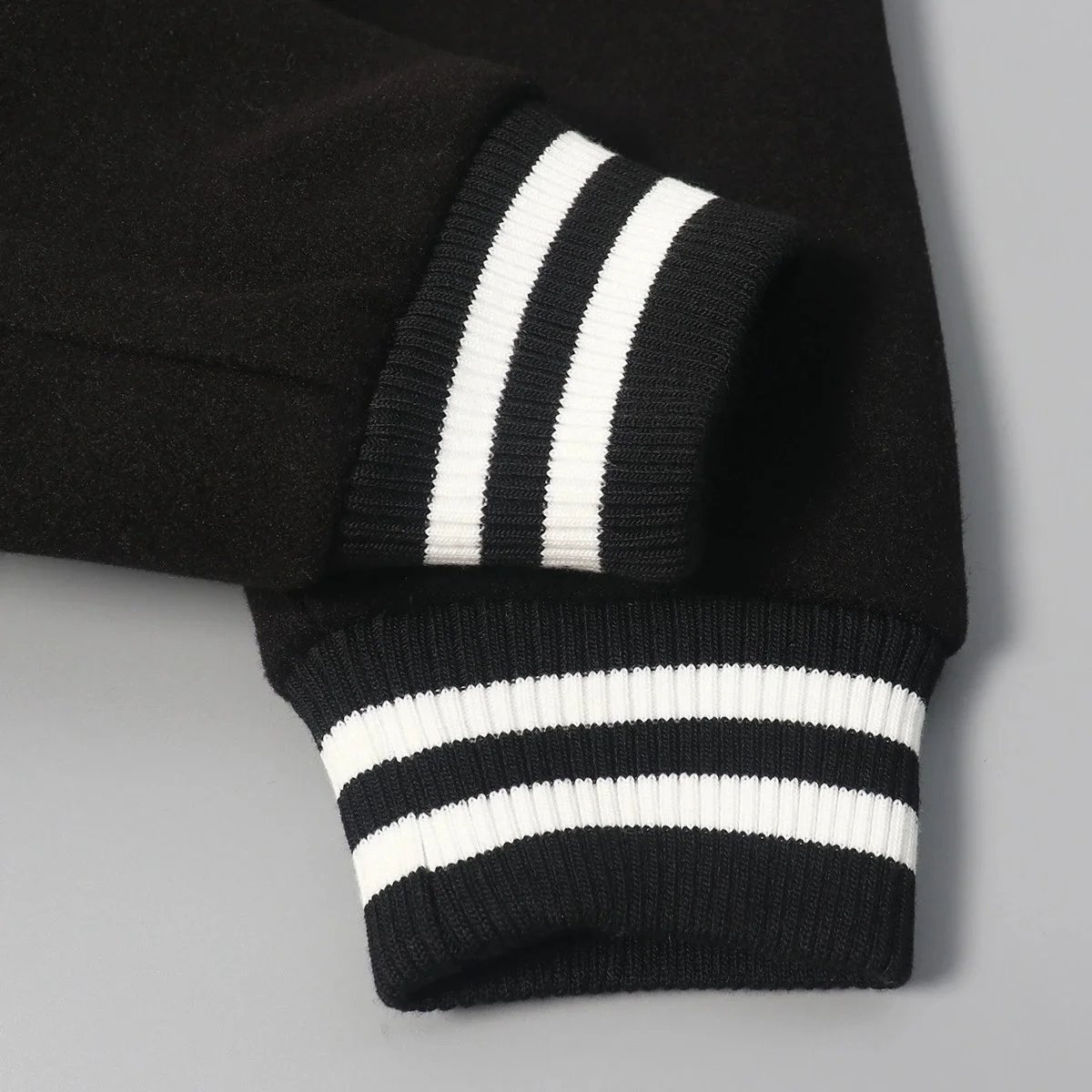 Karl Lagerfeld x Agerfel Varsity Jacket Black and Cream Outerwear - 9