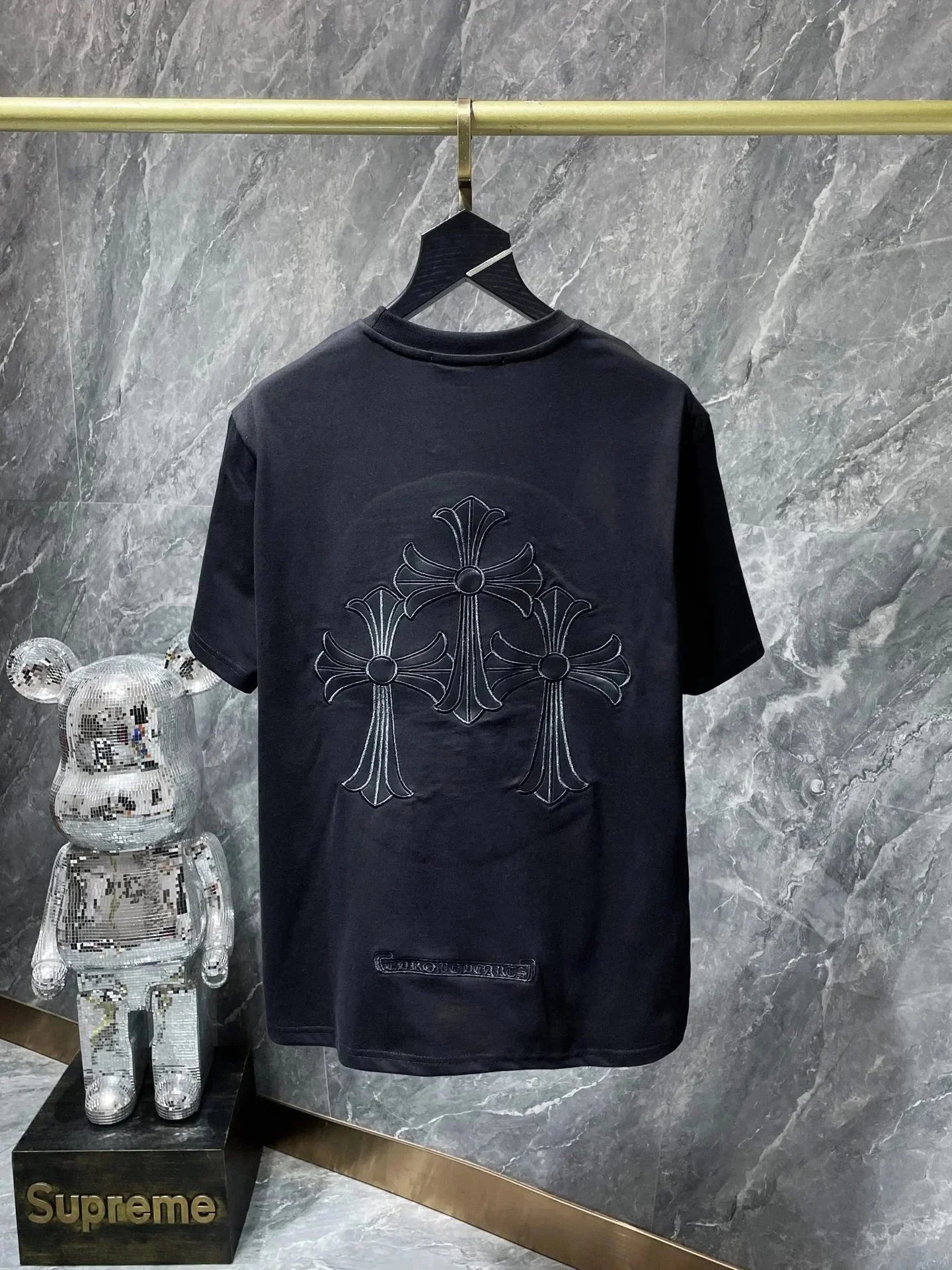 Chrome Hearts x BE@RBRICK Neon Green Graphic Pocket T-Shirt - 7