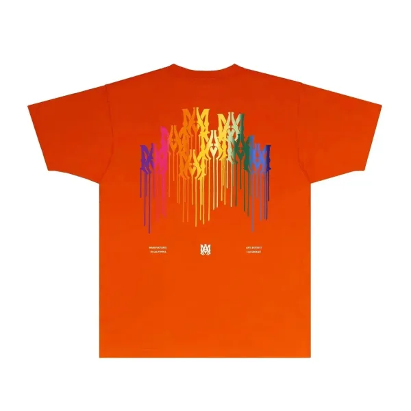 Amiri Rainbow Drip Logo T-Shirt Light Blue - 5