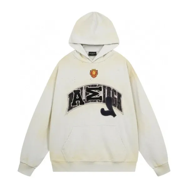 Balenciaga BB Logo Acid Wash Hoodie - 8