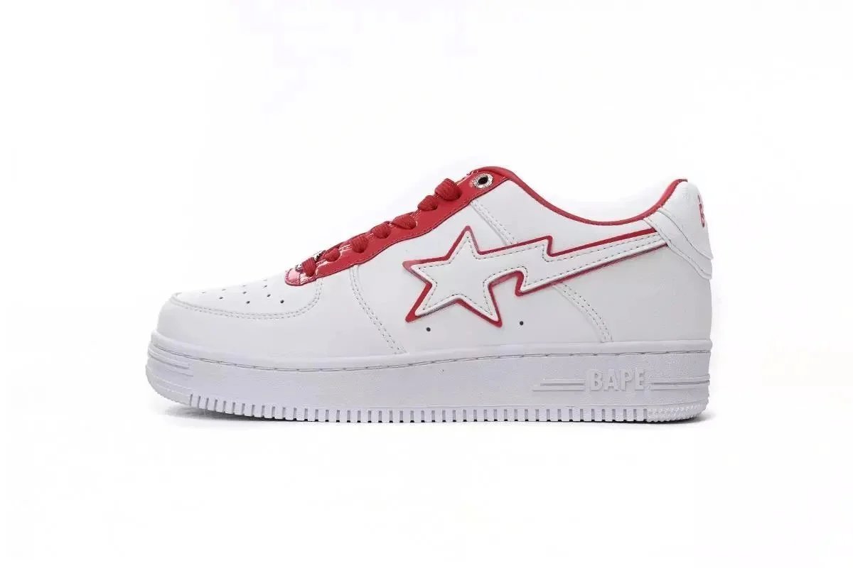 A Bathing Ape Sneakers BAPE STA low-top — White Red Border