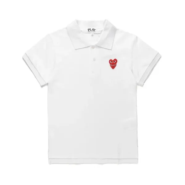 Play Comme des Garçons Red Heart Polo White - 1