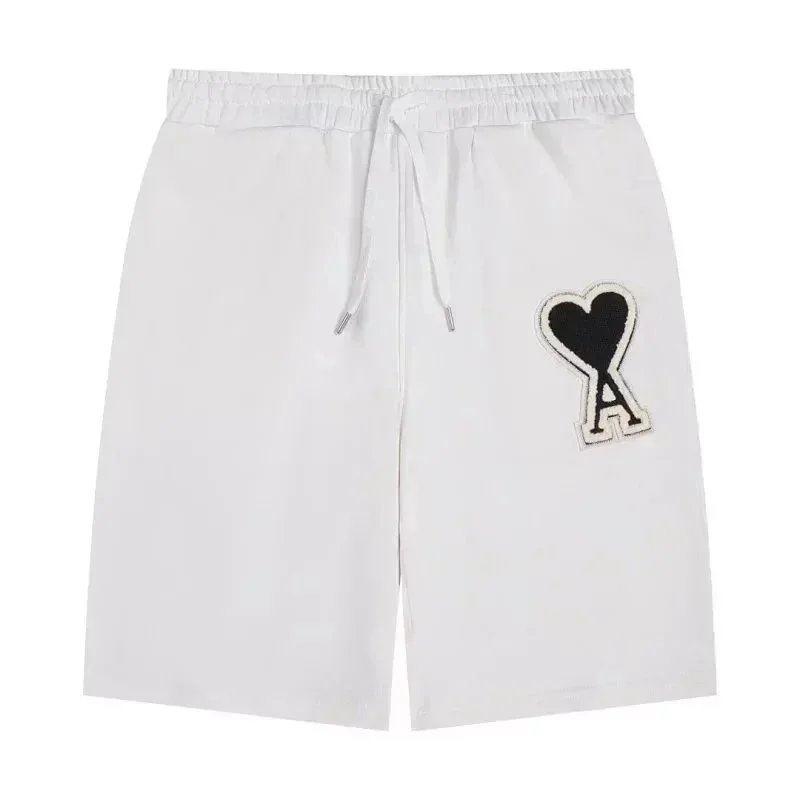 AMI Paris Heart Logo Embroidered Navy Shorts - 6