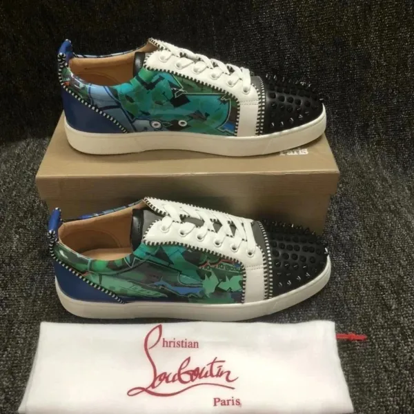 Christian Louboutin Louis Junior Spiky Graffiti Multicolor Sneakers - 1