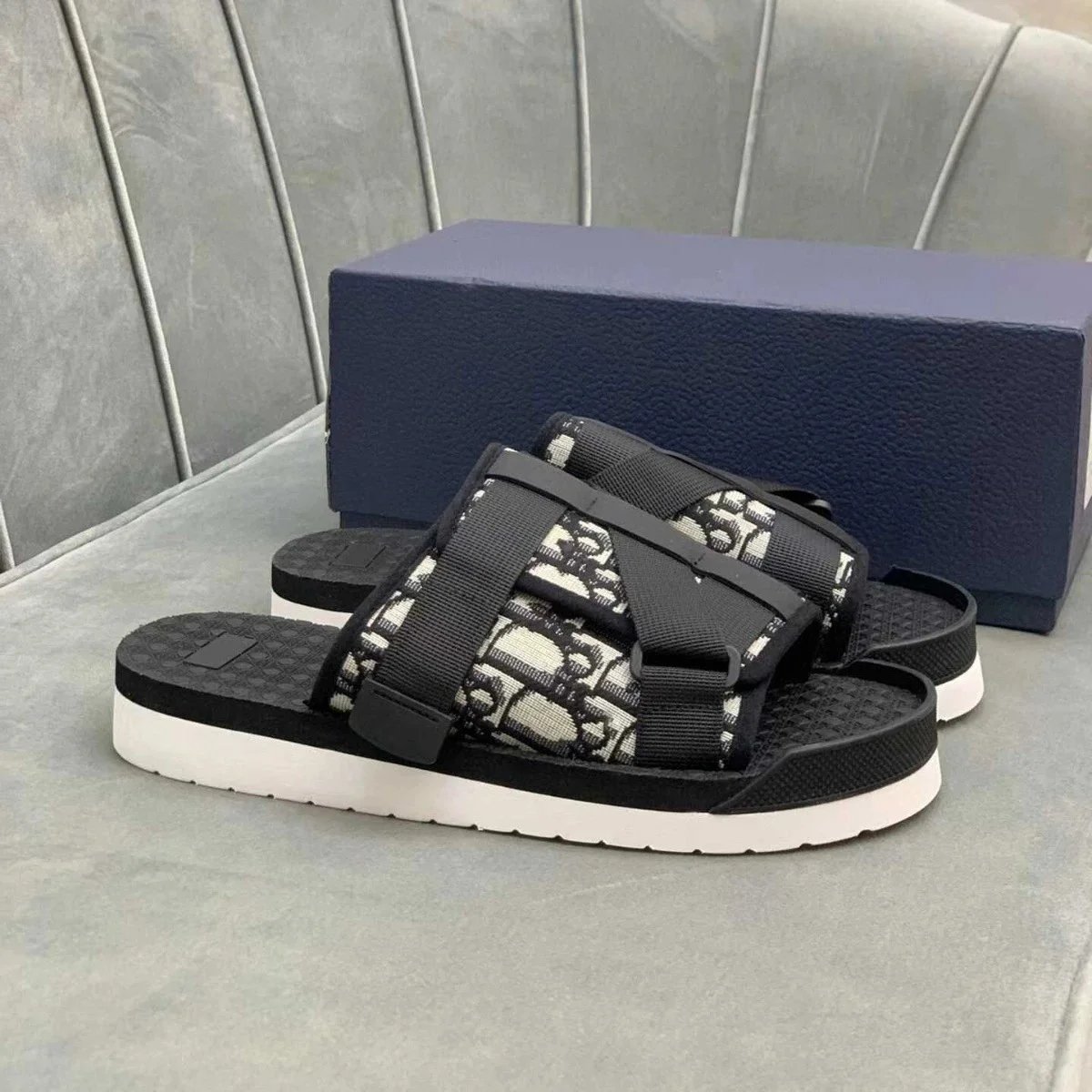 Dior B23 Oblique Sandals Black Sandals - 2