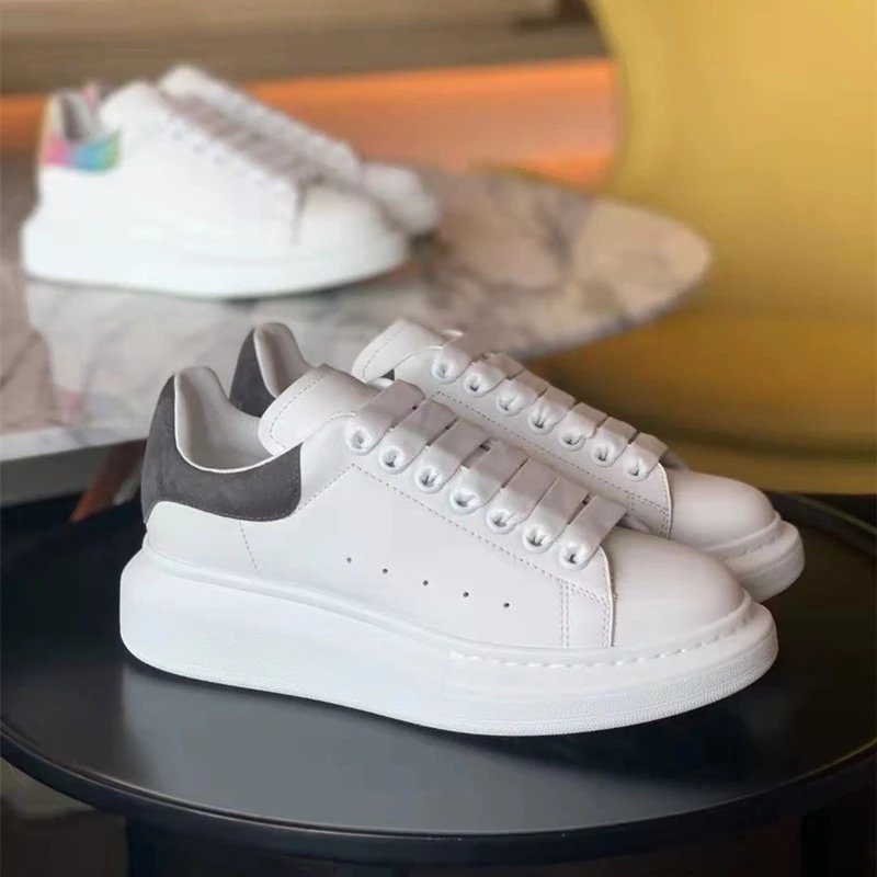 Alexander McQueen Oversized Sneaker White with Royal Blue Heel Tab Sneakers - 9
