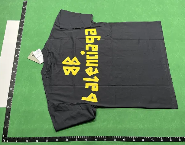 Balenciaga Double Logo Gradient Print Black T-Shirt - 3