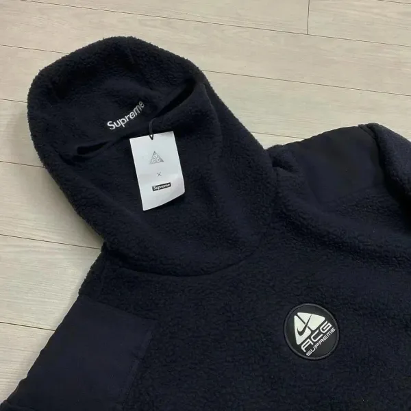 Supreme x The North Face Fleece Balaclava Hoodie Black Outerwear - 8