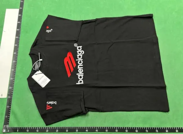 Balenciaga Double Logo Gradient Print Black T-Shirt - 9