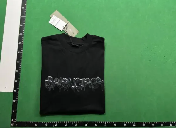 Balenciaga Double Logo Gradient Print Black T-Shirt - 10