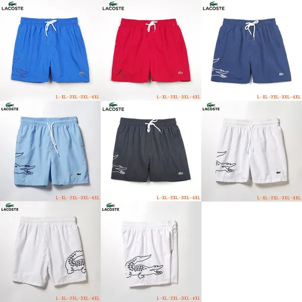 Lacoste Swim Shorts All-Over Croc Print Solid Color Shorts - 10